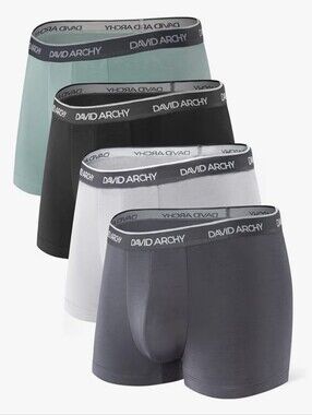 NWT DAVID ARCHY Mens Trunks Underwear Soft Breathable Bamboo L89